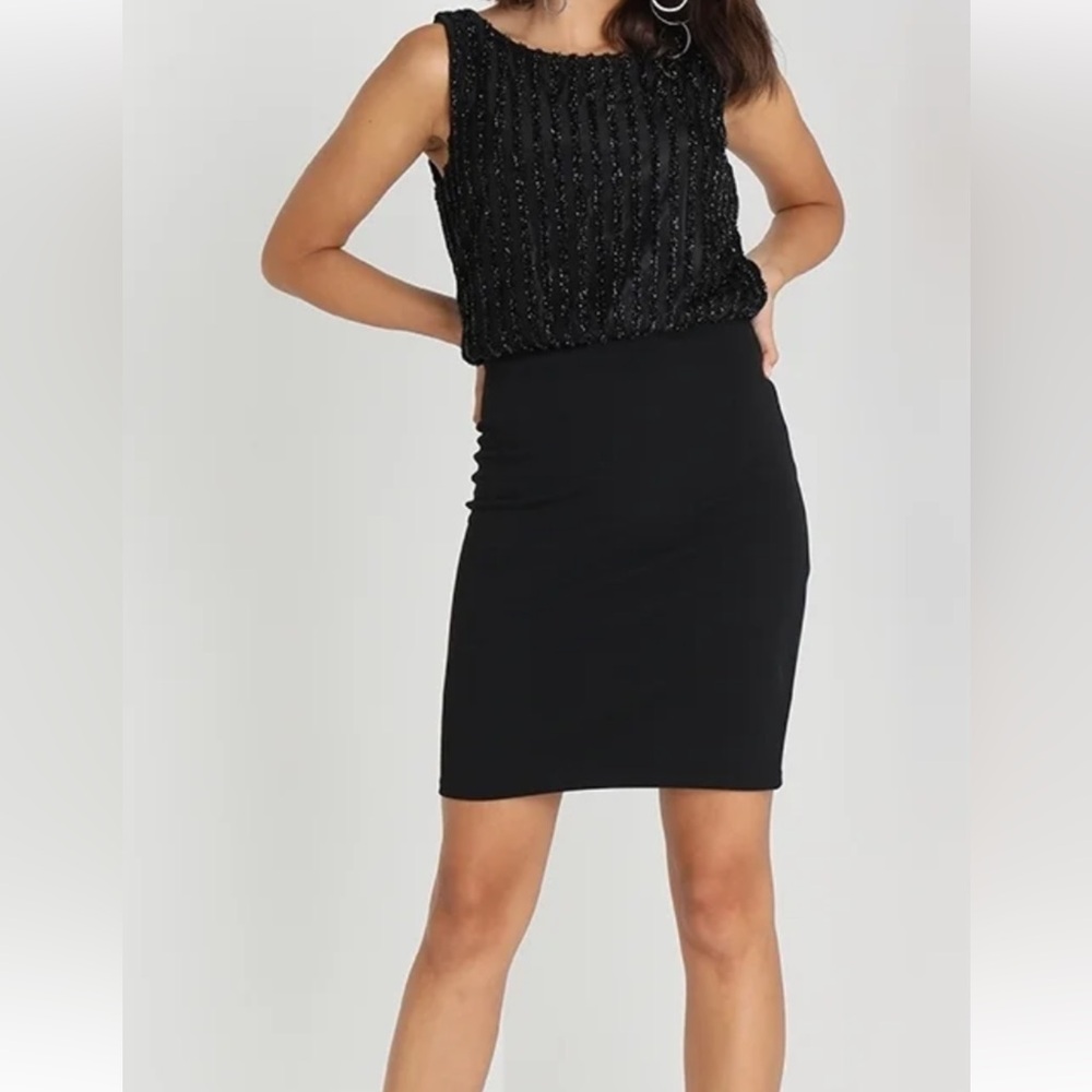 Vero Moda NWT Black Sequin Sleeveless Mini Dress sz M